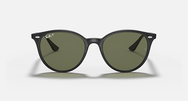 Ray-Ban RB4305F sunglasses, black frame with dark green lenses, front view