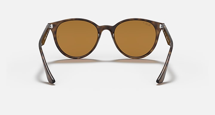 Ray-Ban RB4305F sunglasses, Light Havana frame with amber-brown lenses and side arms
