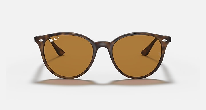 Ray-Ban RB4305F sunglasses, Light Havana frame with amber-brown lenses, front view