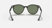 Black RB4305 sunglasses with green tinted round lenses, front view