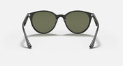 Ray-Ban RB4305 sunglasses front view with black frames and dark green lenses