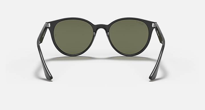 Ray-Ban RB4305 sunglasses front view with black frames and dark green lenses