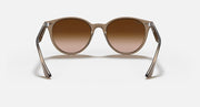 Ray-Ban RB4305 sunglasses front view with light havana frames and brown lenses