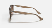 Ray-Ban RB4305 sunglasses side view with light havana frames and brown lenses