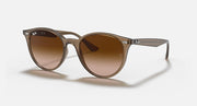 Ray-Ban RB4305 sunglasses with light havana frames and brown gradient lenses