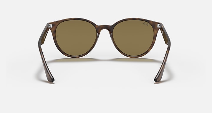 Light Havana RB4305 sunglasses with brown tinted round lenses, front view