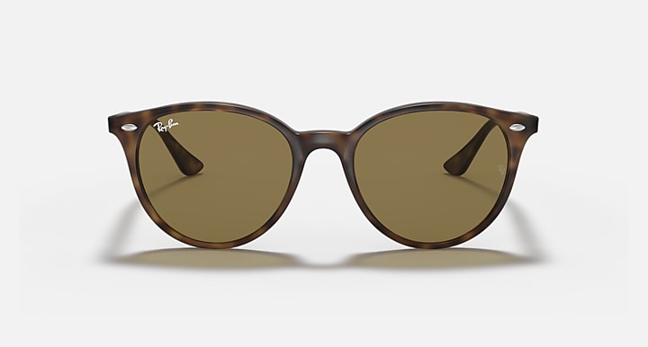 Light Havana RB4305 sunglasses with brown tinted round lenses, front view