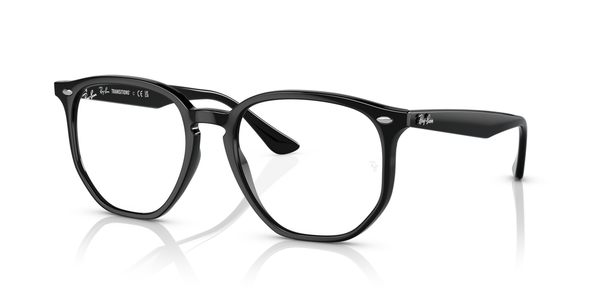 Ray-Ban hexagonal sunglasses with light brown tortoise frame and dark logo detailing