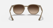 Tan hexagonal sunglasses with brown tinted lenses and full front view