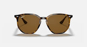 Ray-Ban hexagonal sunglasses with Havana frames and brown tinted lenses, front