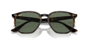 Ray-Ban hexagonal sunglasses with dark tinted lenses and brown tortoise frame