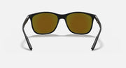 Ray-Ban Chromance sunglasses with black frame and amber mirrored lenses