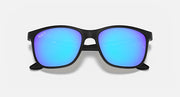 Ray-Ban Chromance sunglasses front view with blue mirrored lenses