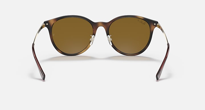Light Havana round sunglasses with brown lenses and metal hinge detail