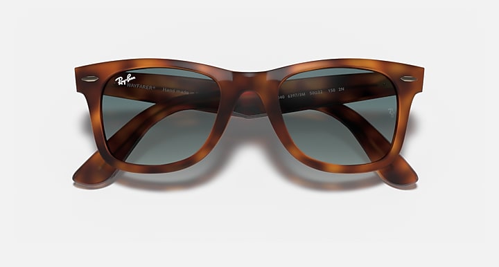 Ray-Ban Wayfarer sunglasses, tortoiseshell frame with tinted lenses, front view
