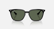 Ray-Ban RB4362 sunglasses front view, black frames with green tinted lenses