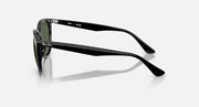 Ray-Ban RB4362 sunglasses side profile, black frame with green lenses