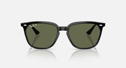 Ray-Ban RB4362 sunglasses front view, dark frames with green lenses