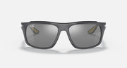 Dark gray aviator-style sunglasses with gray mirrored lenses