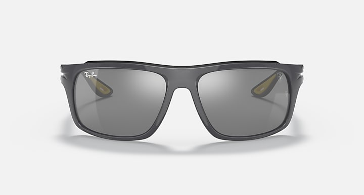 Dark gray aviator-style sunglasses with gray mirrored lenses
