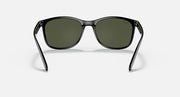 Ray-Ban RB4374 sunglasses front view, dark frame and green tinted lenses