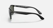 Ray-Ban RB4374 sunglasses side view, dark frame with green lenses