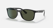 Ray-Ban RB4374 sunglasses with dark frame and green tinted lenses