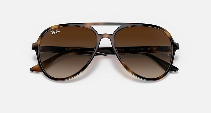 Sunglasses with havana frame and dark brown gradient lenses, straight-on view