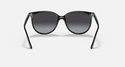 Black sunglasses front view with dark gray lenses and center bridge