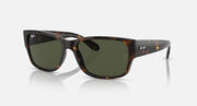 Ray-Ban RB4388 rectangular sunglasses with tortoiseshell frame and dark tinted lenses