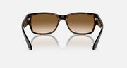 Tortoiseshell full-rim sunglasses with brown lenses, front view