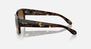 Tortoiseshell sunglasses side profile with brown lenses and curved temple arms