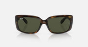 Havana brown sunglasses with dark green lenses, front view