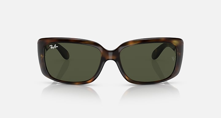 Havana brown sunglasses with dark green lenses, front view