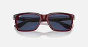 Ray-Ban RB4393M sunglasses, dark red frame with dark lenses and black gradient tint
