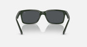 Ray-Ban RB4393M dark grey lenses green sunglasses, centered front view