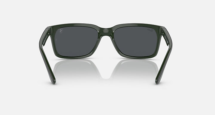 Ray-Ban RB4393M dark grey lenses green sunglasses, centered front view