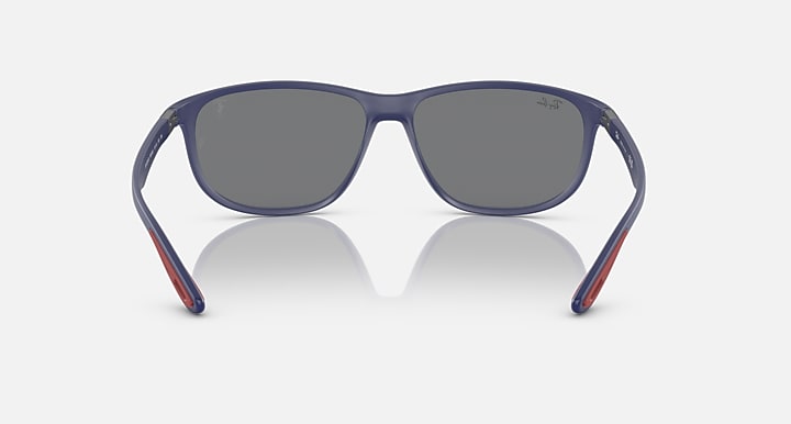 Ray-Ban RB4394M sunglasses, front view with matte blue frame and dark lenses