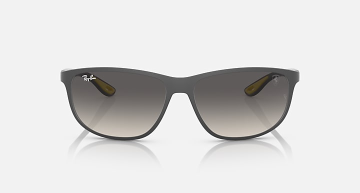 Ray-Ban RB4394M sunglasses, front view with dark frame and mirrored lenses