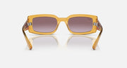 Ray-Ban Kiliane RB4395 sunglasses, amber rectangular frame with dark lenses