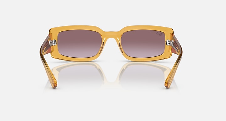 Ray-Ban Kiliane RB4395 sunglasses, amber rectangular frame with dark lenses