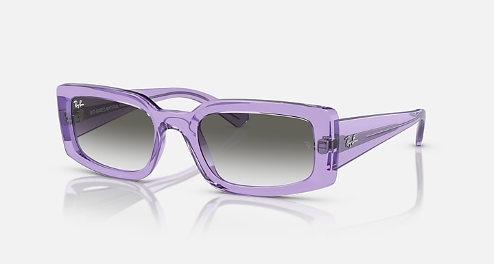 Ray-Ban Kiliane RB4395 sunglasses, lilac rectangular frame with dark lenses