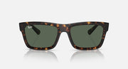 Ray-Ban square sunglasses with tortoiseshell frame and dark green lenses