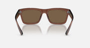 Ray-Ban square sunglasses with translucent brown frame and dark brown lenses
