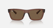 Ray-Ban square sunglasses with translucent brown frame and dark brown lenses
