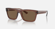Ray-Ban square sunglasses with translucent brown frame and dark brown lenses