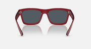 Ray-Ban Warren RB4396 sunglasses, front view with red frame and dark gray lenses
