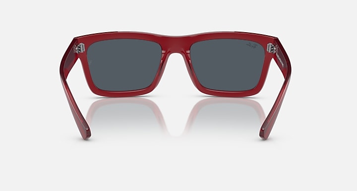 Ray-Ban Warren RB4396 sunglasses, front view with red frame and dark gray lenses