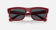 Ray-Ban Warren RB4396 sunglasses, top view red frame with dark gray lenses