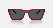 Ray-Ban Warren RB4396 sunglasses, front view of red frame with dark gray lenses